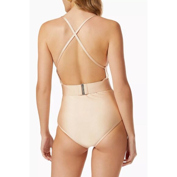 NWT GUCCI Swimsuit with Double G in Sparkling Jersey Sz M Light Pink - Picture 3 of 12